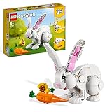 LEGO 31133 Creator 3in1 Weißer Hase Tierspielzeug Set mit Hasen-, Robben- und Papageienfiguren, Baustein-Konstruktionsspielzeug für Kinder ab 8 Jahren