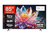 TCL 85T6C 85 Zoll QLED Fernseher, 4K UHD Fire TV, HDR10+, Dolby Vision & Atmos, Smart TV mit Sprachsteuerung mit Alexa, Google Cast & AirPlay 2, Onkyo 2.1 Sound, HDMI 2.1, ALLM