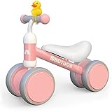 MHCYLION Kinder Laufrad ab 1 Jahr Balance Lauflernrad Spielzeug mit 4 Räder für 10-24 Monate Baby, Erst Rutschrad Fahrrad für Jungen Mädchen als Geschenke Rosa1