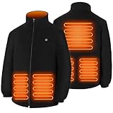 TOUVE Beheizte Jacke, Polarfleece-Heizjacke Beheizbare Weste Heated Jack für Damen Herren, Prämie Beheizbare Jacke, 3 Einstellbar Temperatur Elektrischer Beheizte Weste（Enthält keine Powerbank）
