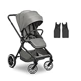 hauck Move N Care, Dark Grey - Kinder Buggy ab Geburt bis 22 kg, Wendbarer Sitz mit Liegefunktion, XL Verdeck mit UPF 50+, Federung & Gummi Räder, Höhenverstellbarer Schieber, Inklusive Adapter