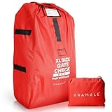 Bramble – XL-Kinderwagentasche fürs Flugzeug – Extra große Kinderwagentasche für Flugreisen – Wasserabweisende Doppel-Kinderwagen-Abdeckung für die Gate-Kontrolle (Rot)