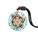 Aventurin Orgonite Anhänger Halskette Heilige Geometrie Chakra Energy Halskette Meditation Schmuck Metatrons Würfel Amulett