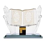 Atyhao Muslimische Kristallverzierung, Kristall vergoldetes Kaaba Handhaltebuchmodell für Home Office Tischfahrzeugdekor Souvenirs Geschenk