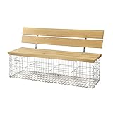 bellissa Gabionenbank Calma - 97156 - Gabionen-Gartenbank mit Lehne - Garten-Bank mit Sitzfläche aus Douglasien-Holz - 155 x 40 x 44/83 cm