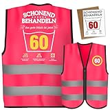 Giftota 60 Geburtstag Frauen, Weste Frau mit Grußkarte, SCHONEND BEHANDELN, Geschenke zum Geburtstag, Geburtstagsgeschenk für Frauen Lustig, Mama Oma Geschenk für Geburtstagsfeier