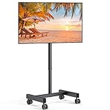 Perlegear TV Ständer Rollbar, TV Rollwagen für 13-50-Zoll-Fernseher mit 30° Neigung Universal TV Standfuß für LED/LCD/OLED-TV, Höhenverstellbar TV Standfuss Hält 44lbs Max. VESA 200x200mm