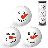 PIujsym Weihnachts Golfbälle Geschenkset, 3 Stück Lustige Schneemann Golfbälle für Golfer, Männer Weihnachten Geburtstag Geschenk, Golf Geschenke, Herren, Damen & Golf-Fans