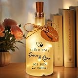 Hiipeefeel Oma und Opa Geschenk, LED Flaschenlicht, Geburtstagsgeschenk Ostergeschenk für Beste Oma & Opa, Großeltern Oma Opa Geschenk Weihnachten Geburtstag Ostern