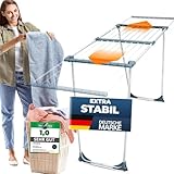 STAHLMANN ® Wäscheständer Ausziehbar [20M Trockenfläche] Made in EU - XXL Platzsparend Mit Klemmen für Kleine Wäschestücke