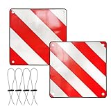 HOVCEH 2in1 Warntafel Italien und Spanien, 50 x 50 cm warntafel fahrradträger aus Aluminium mit 4 Spannseile, Warnschild Italien fahrradträger für Wohnmobil, Fahrradträger, Wohnwagen, Heckträger