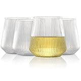 hotder Tritan-Kunststoff weingläser 355 ml, Wassergläser Trinkgläser Saftgläser 4er set, spülmaschinenfest, Perfekt für zu Hause, Camping, Party, BPA-frei Vertikale Gestaltung