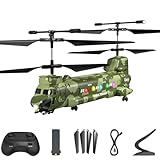 OBEST RC Helikopter, Ferngesteuerter Hubschrauber, 2.4GHz Transport RC Hubschrauber mit LED-Licht, 3 Geschwindigkeiten, Militärhubschrauber Helikoptermodelle für Erwachsene Jungen Kinder