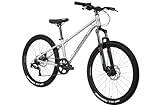 FabricBike Terra - Alu Mountainbike Jugendfahrrad 24 Zoll ab 8, 9, 10 und 11 Jahre, 7-Gang-Schaltung, Scheibenbremse, Federgabel, Kinder Fahrrad (Polished)