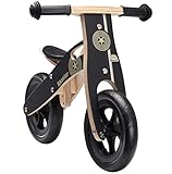 BIKESTAR Lauflern Rad für Jungen und Mädchen ab 2-3 Jahre | 10 Zoll Kinder Laufrad Holz | Schwarz | Risikofrei Testen