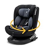 Osann Eno360 S 2 i-Size, 360 Grad drehbarer Kindersitz 40-150 cm, mitwachsender Reboarder mit Isofix, Kinderautositz ab Geburt – Nero