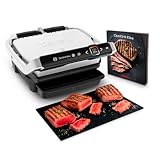 Tefal OptiGrill Elite Kontaktgrill, 12 Programme, Digitales Display mit Garstufenanzeige, Abnehmbare Platten, Elektrogrill, Edelstahl, GC750D16