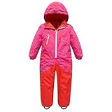 Schneeanzug für – isolierter, mit gefütterter Overall – Winter-Kinderwagen-Schneemobil-Skianzug oder Schneemobil-Schneeanzug für Mädchen Kindergarten 1 Jahr (Pink, 2-3Years)