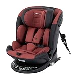 Bebeconfort RevolveFix 360 i-Size, Autositz 360 Drehbar, 0–12 Jahre, 40–150cm, ISOFIX Kindersitz, Top-Tether-Installation, 360°-Drehung, 6 Liegepositionen, 12 Kopfstützenpositionen, Dual Red