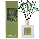 COCORRÍNA Raumduft 200ml mit 8 Duftstäbchen, Eucalyptus & Moss, Natürliche ätherische Öle für einen Langanhaltenden, erfrischenden Duft, Home Duft für Wohnzimmer, Schlafzimmer, Badezimmer Dekoration