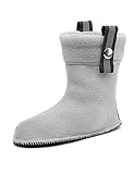 Ladeheid Kinder Gummistiefel Stiefelsocken mit Verschluss Wärmende Socken für Regenstiefel LA-CA-01 LA-CA-03 LA CA-04 (Grau, 34/35 EU)
