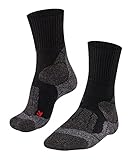 FALKE Herren Wandersocken TK1 Adventure M So Wolle Funktionsmaterial antiblasen dick 1 Paar, Schwarz Black-Mix 3010, 42-43
