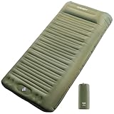 Origem Isomatte Camping Matratze, 14cm Ultraleichte Schlafmatte Aufblasbar Kleines Packmaß, Aufblasbarer Fuß Luftmatratze Outdoor mit Fußpumpe