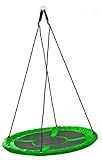 Izzy Nestschaukel Outdoor, Textilene-Material PE-Kunststoff, wetterfest, weiches Nest, TÜV Rheinland GS Mehrkinderschaukel, Tragkraft 150kg - Grün, 110D x 110B x 180H cm