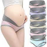 Hornice Unterhosen Unterwäsche für Schwangere V-foermigen Niedrige Taille Schwangerschaft Postpartum Slip Baumwolle Umstandsmode Damen Höschen Hipster,6 Pack,32-34