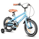 STITCH 16 Zoll Kinderfahrrad für 4 5 6 Jahre Mädchen & Jungen, Kinderfahrrad mit Stabilisatoren, 95% montiert,Leichtes Blau