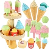 AOLEVA Kinderküche Spielküche Zubehör, EIS Spielzeug Kaufladen Zubehör für Kinder, Rollenspiele Lebensmittel Zubehör Spielzeug, Geschenk Spielzeug für Kinder ab 3 Jahre
