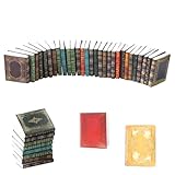 BLMHTWO 30 Stück Miniatur Bücher, Puppenhaus Zubehör 1:12 Miniaturen Bücher Dekoration Mehrere Farben zum Beschreiben Puppenhausbücher für Zuhause,Schlafzimmer, Bibliothek(B)