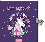 Mein Tagebuch – Einhorn (mit Schloss): Eintragbuch zum Sammeln persönlicher Erlebnisse und Gedanken | liniert und zauberhaft gestaltet für Kinder ab 6