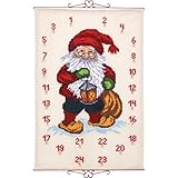 Permin Kreuzstich Stickpackung Adventskalender Santa Claus mit einer Laterne Zählmuster
