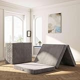 MOLPHIT Memory Foam Klappmatratze,75x195x15cm Faltmatratze mit waschbaren Bezügen, umkehrbares Design Gästematratze, Faltbare 3-Teilige Klappmatratze für Reisen&Gäste