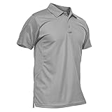 KEFITEVD Kurzarm Golf Sweatshirt Herren Wandershirt Outdoor Sport Tshirts Leicht Männer Militär Kleidung Bundeswehr T Shirts Joggingshirt Sportshirt Sommer Hellgrau 3XL