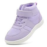 vinshoeci Kinder Barfußschuhe Jungen Mädchen - Breite Zehenbox Hight Top Barfuss Schuhe/Warm Gefüttert rutschfest Winter Sneakers(Lila 39 EU)