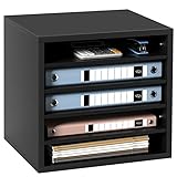 VEVOR 355 x 305 x 330 mm Briefablage Schreibtisch Organizer, 2,3–5,6 cm Einstellbar A4 Stapelbar Quer, Papierablage, Aufbewahrung Schreibtisch Ablagesystem Organisation, Ablage (Schwarz, 5 Fächer)