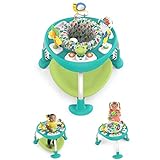 Brights Starts, Bounce Bounce Baby 2 in 1 Spieltisch Aktivität Sitz - Playful Pond mit 7 interaktiven Spielzeug, 360° Spielstation, Höhenverstellbare, Babyspielzeug ab 6 Monaten, grün