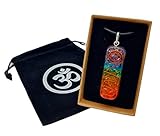 Orgonit 7 Chakra Edelstein Amulett mit Kupfer Spirale in Schmuckbox | Energie Schutz Glück Harmonie