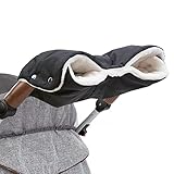 Kinderwagen Handwärmer,DIAOPROTECT Handschuhe Handmuff mit Fleece Innenseite,Kinderwagenmuff Atmungsaktiv Wasserfest Winddicht, Universalgröße für Buggy,Radanhänger(Schwarz)