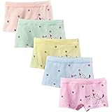 KEREDA Unterhosen Mädchen, Kinder Baumwollene Unterwäsche 5er Pack Boyshort Höschen Größe 98-152 3-11 Jahre (A 116-128)