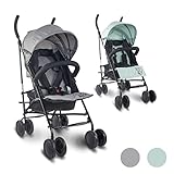 Mobiclinic®, Kinderwagen, Buggy, Elefant, Verstellbare Rückenlehne, Doppeltes Sicherheitssystem, Abnehmbare Räder, Verstellbarer 5-Punkt-Gurt, Leichter Kinderwagen, Grau und schwarz