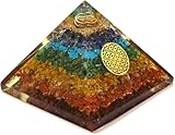 Harmonisieren Sie Ihre Energiezentren: 7 Chakra-Orgonit-Pyramide mit Blume des Lebens