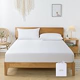 bienDo Spannbettlaken 180x200, Weiß, Bambus, Steghöhe bis 35CM, kühlendes, Seidiges, Weiches, Atmungsaktiv, Allergiker Bettwäsche, Spannbetttuch Superweich und Hypoallergen