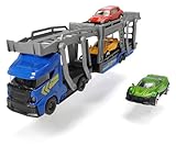 Dickie Toys 203745008 Car Carrier, Autotransporter für 3 Autos, inkl. 3 Spielzeugautos, 2 verschiedene Ausführungen, Länge 28 cm, für Kinder ab 3 Jahren