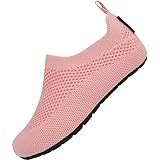 SAGUARO Mädchen Leichte Atmungsaktiv Lauflernschuhe Kleinkind Hausschuhe für Jungen Unisex rutschfeste Baby Slippers Indoor Camping Kindergarten Turnen, Kinder Pink 26/27