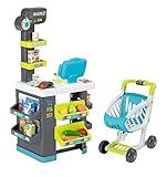 Smoby - Supermarkt mit Einkaufswagen - Spielsupermarkt mit Licht, Sound und Elektronischen Funktionen, für Kinder ab 3 Jahren