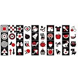 Sensory Toys Karten, 1 Satz 20 Stück Kontrastkarten Baby, Schwarz Rot Hohe Kontrastkarten, Visual Stimulus Lernkarten, Visuelle Stimulation Lernen Aktivität für 3-6 Monate, Schwarz Rot