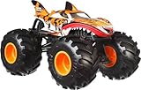 Hot Wheels Monster Trucks Tiger Shark, Oversized Monster Truck, Die-Cast-Spielzeugtruck im Maßstab 1:24 mit riesigen Rädern und coolen Designs, JDR02